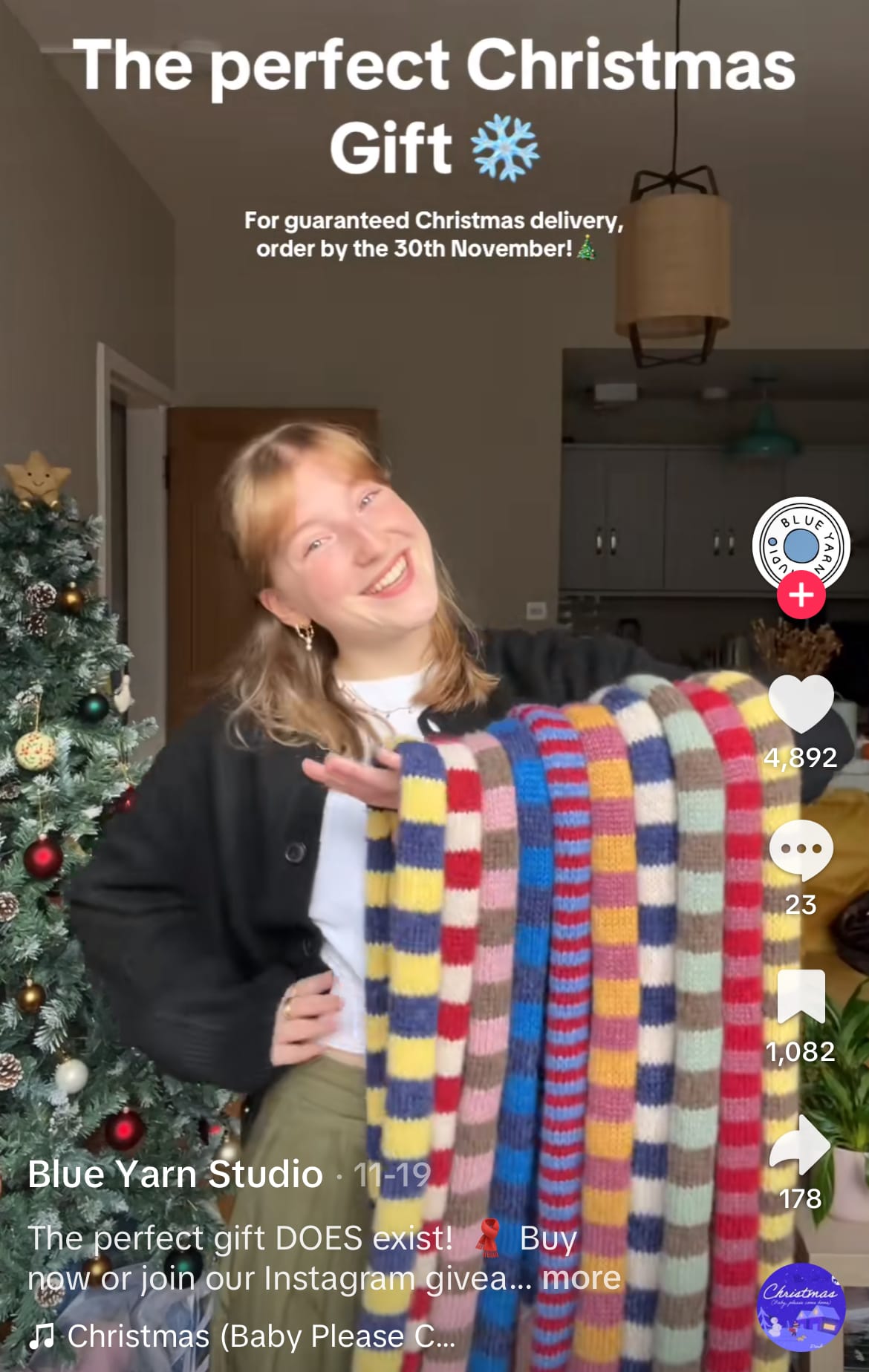 Blue Yarn Studio's TikTok video about gift cards